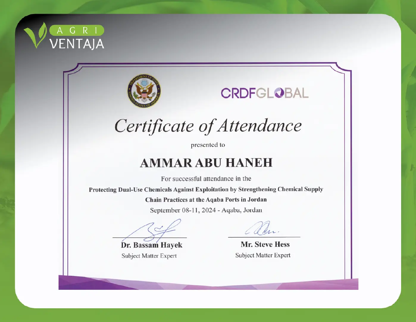 Field visit to Aqaba Port Authority